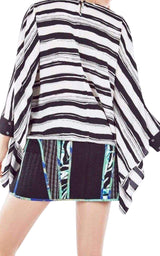 Cordelia Striped Kaftan Top BCBGMAXAZRIA