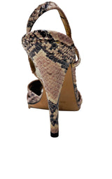 Criss Cross Snake Print Leather Sandals BCBGMAXAZRIA