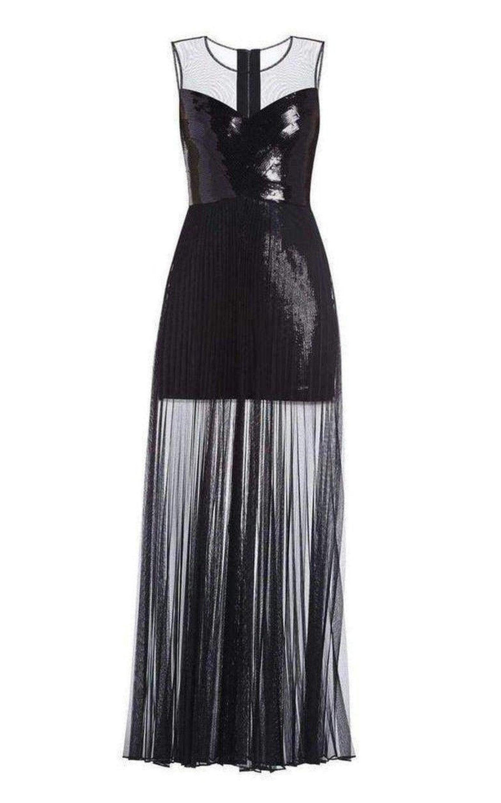 Cynthia Sequinned Detail Pleated Gown BCBGMAXAZRIA