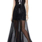 Cynthia Sequinned Detail Pleated Gown BCBGMAXAZRIA