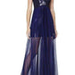 Cynthia Sequinned Detail Sunburst Pleated Gown BCBGMAXAZRIA