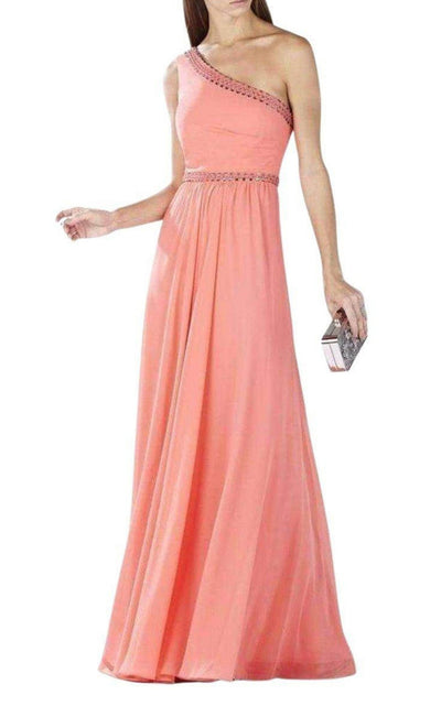 Daniele Coral One Shoulder Embellished Gown BCBGMAXAZRIA