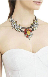 Floral Stone Necklace BCBGMAXAZRIA