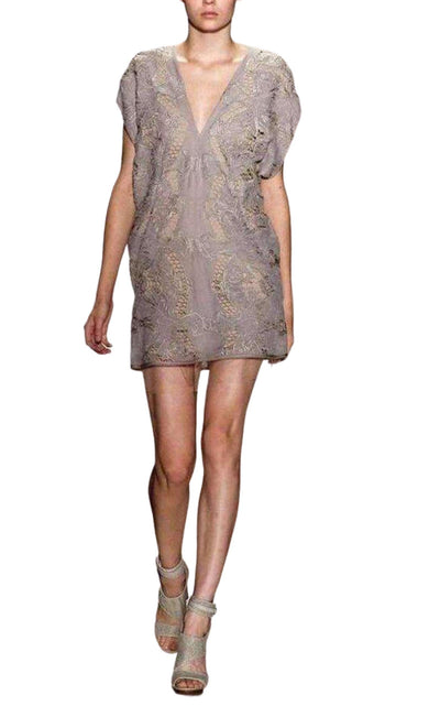 Freja Organza Lace Beige Dress BCBGMAXAZRIA