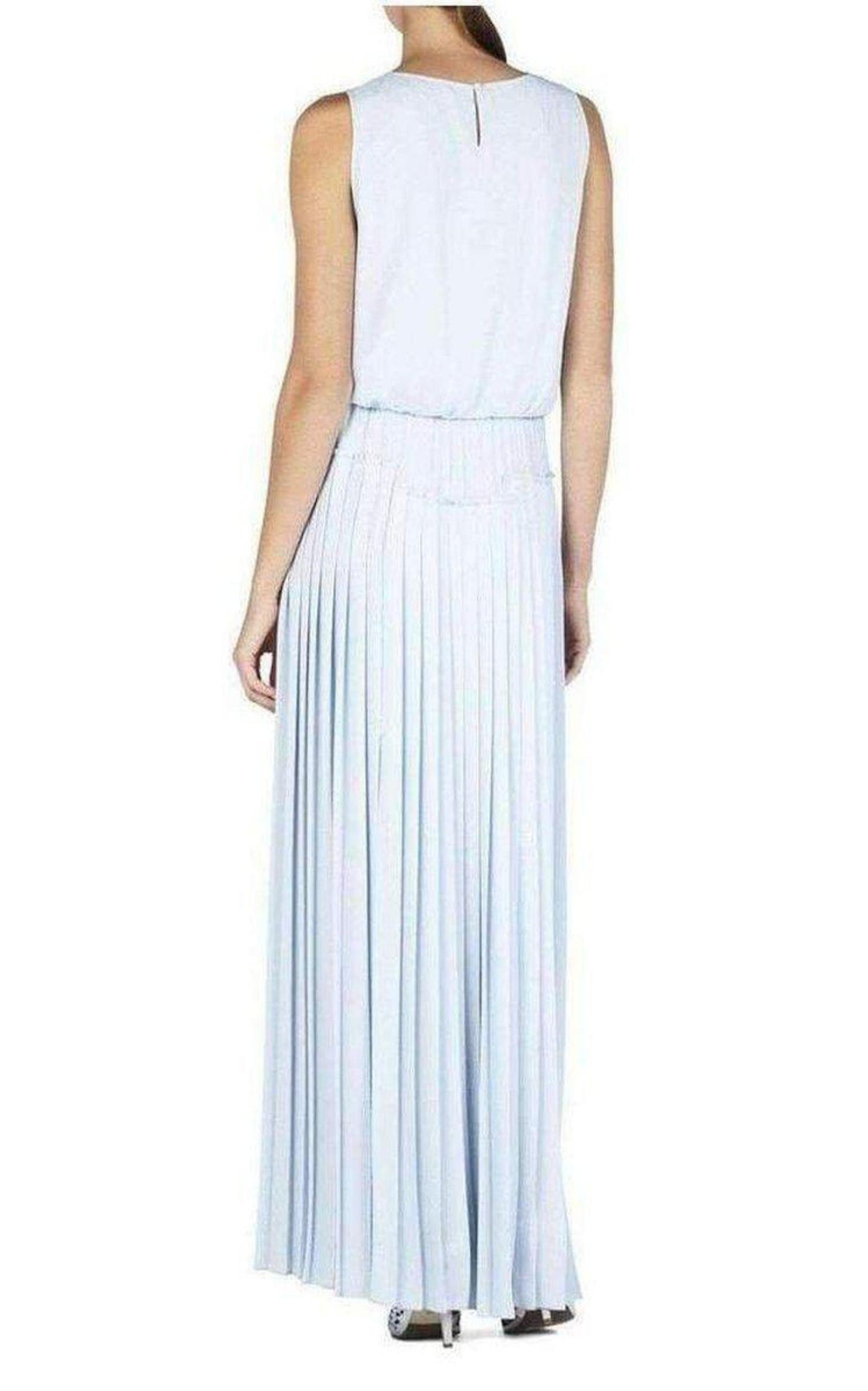 Jenine High Split Pleated Skirt Maxi Dress BCBGMAXAZRIA