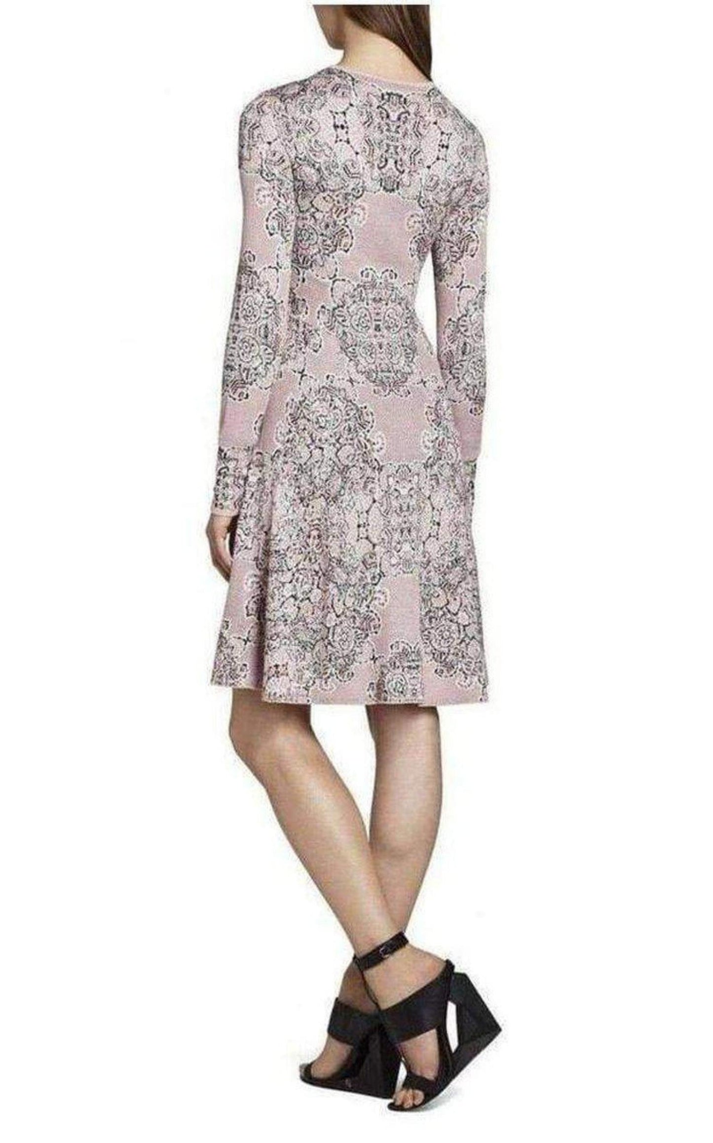 Julisa Geometric Jacquard Silk Dress BCBGMAXAZRIA