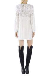 Kitra Lace Peasant Dress BCBGMAXAZRIA