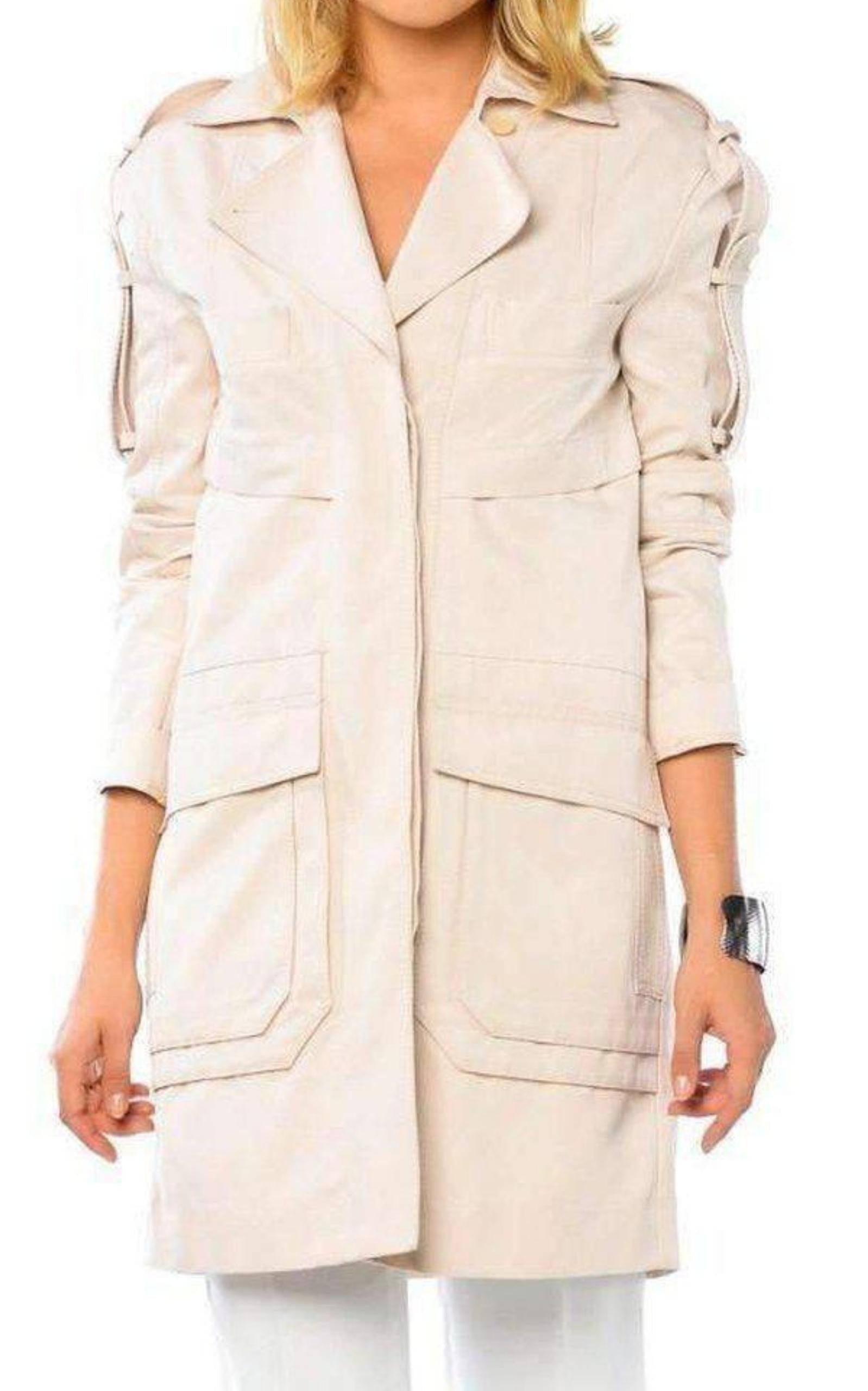 Long Cotton Blend Coat BCBGMAXAZRIA