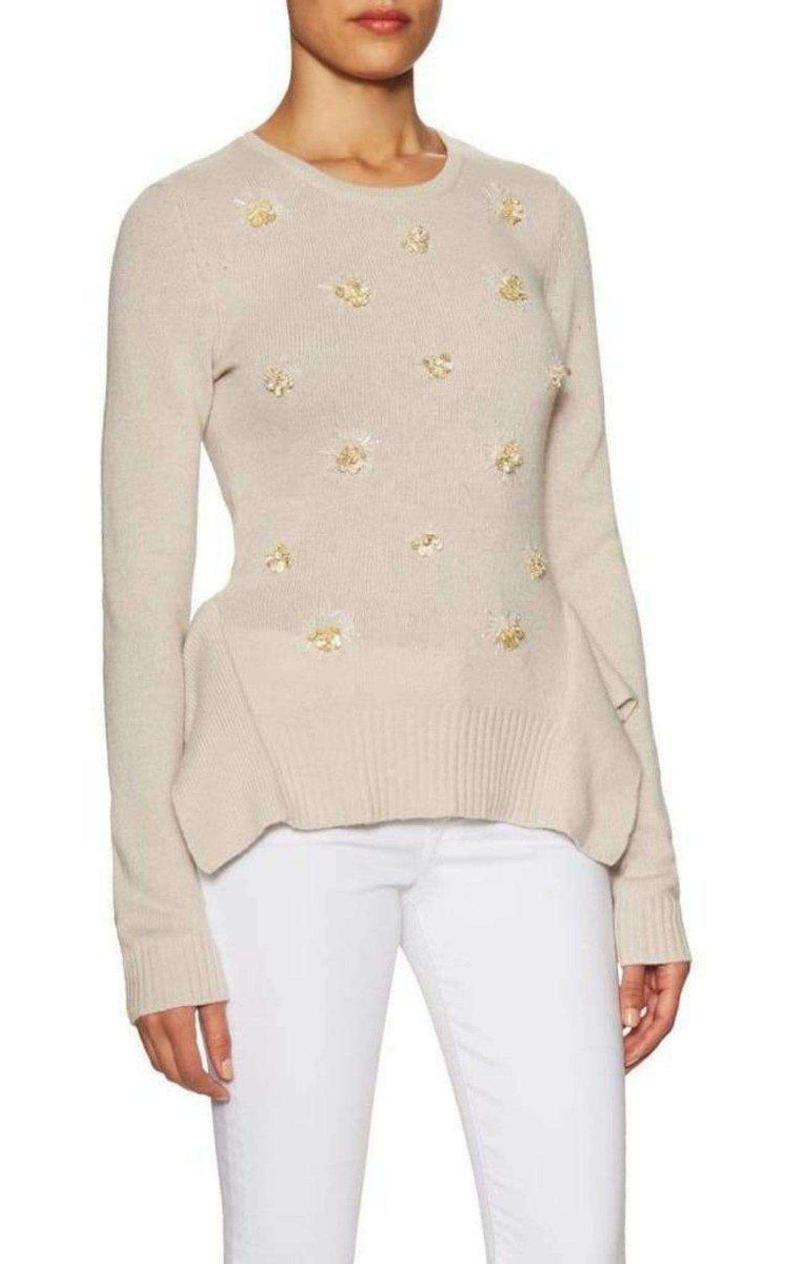 Loretta Beaded Cashmere Blend Pullover BCBGMAXAZRIA