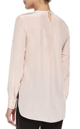 Marrisa Sheer-Inset Silk Blouse BCBGMAXAZRIA