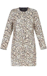 Mickie Ocelot Print Faux-Fur Coat BCBGMAXAZRIA