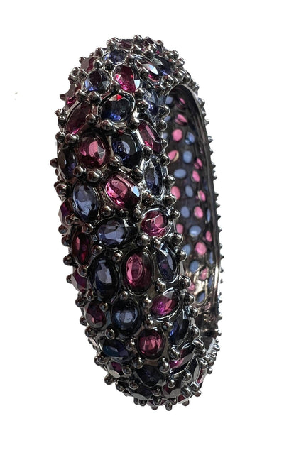 Multifaceted Purple Crystals Cuff Bracelet BCBGMAXAZRIA