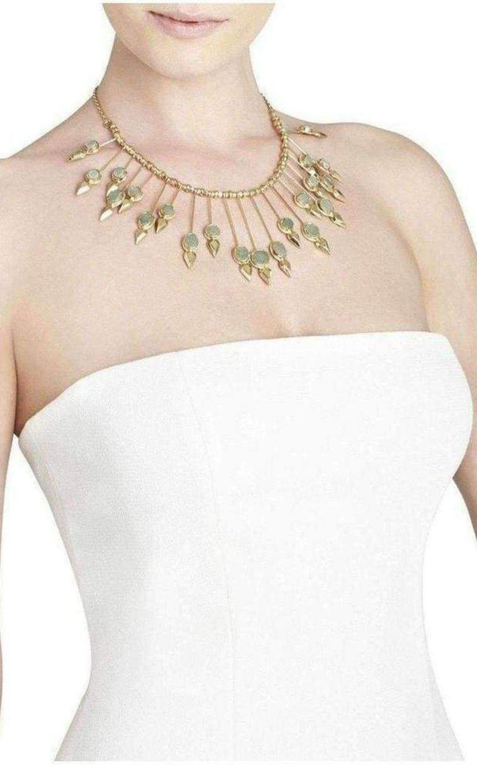 Natural Stone Sunburst Necklace BCBGMAXAZRIA