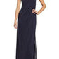 Navy One Shoulder Dress BCBGMAXAZRIA