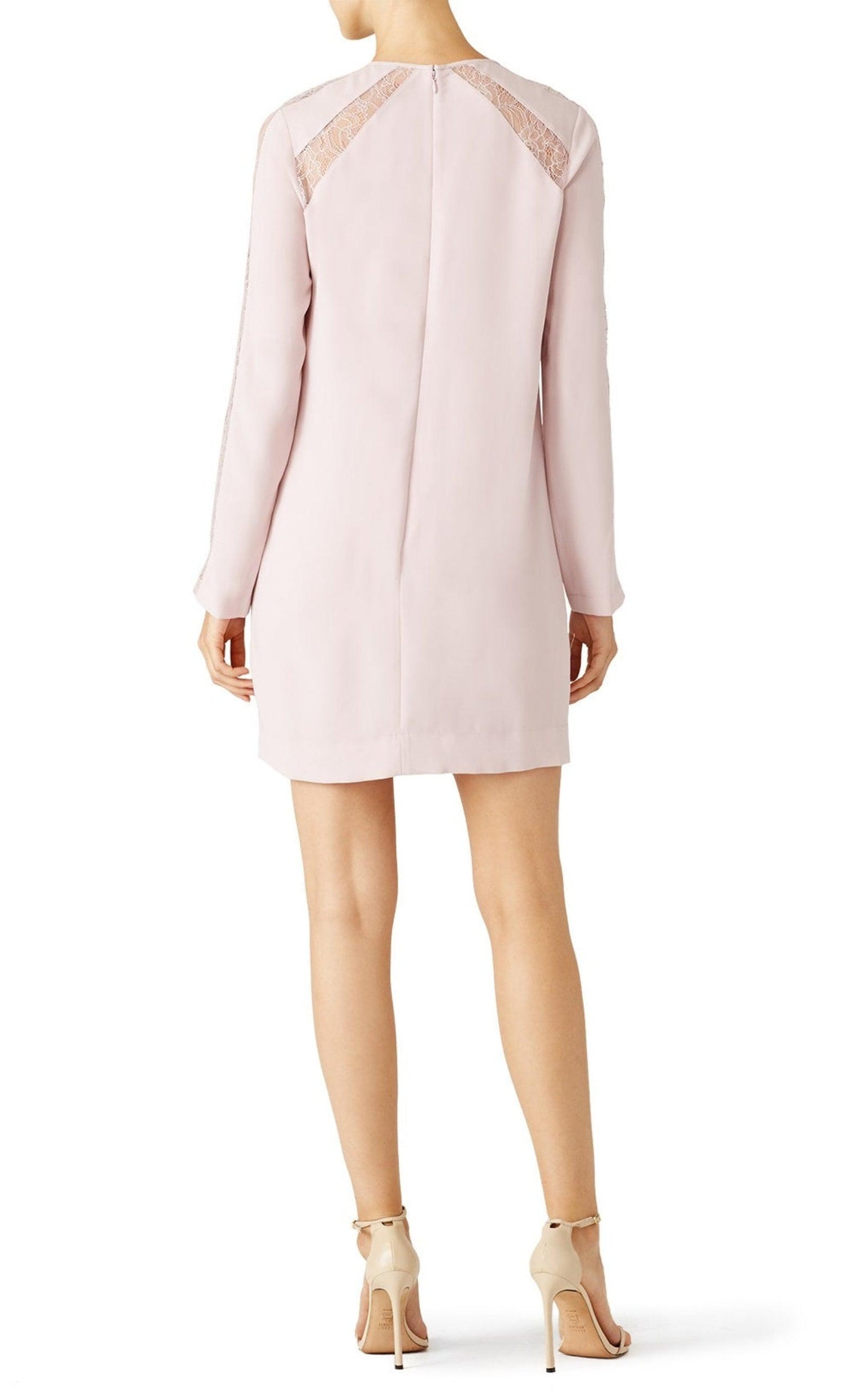 Payten Long-Sleeve Lace-Insert Shift Dress BCBGMAXAZRIA