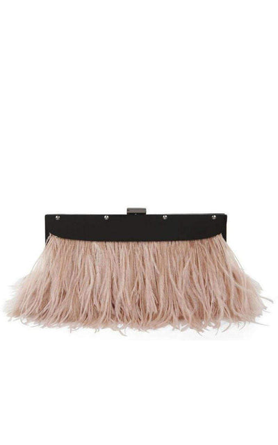 Portia Feather-Trim Lucite Clutch BCBGMAXAZRIA