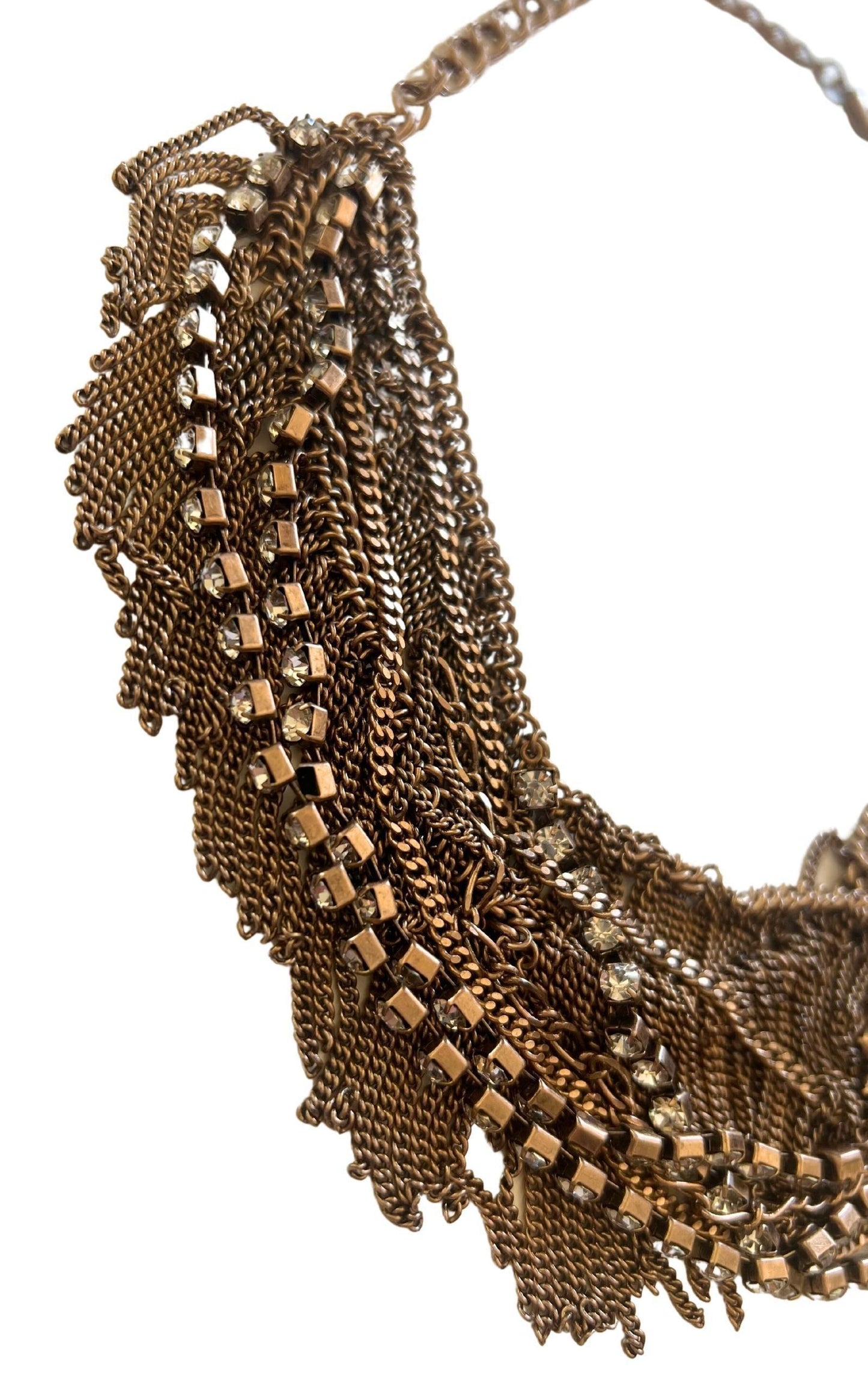 Rhinestone Fringe Necklace BCBGMAXAZRIA