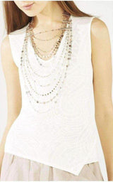 Rose Gold Layered Novelty Chain Necklace BCBGMAXAZRIA