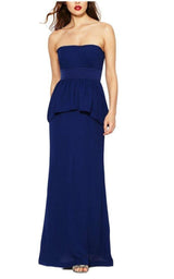 Ruella Strapless Peplum Gown BCBGMAXAZRIA