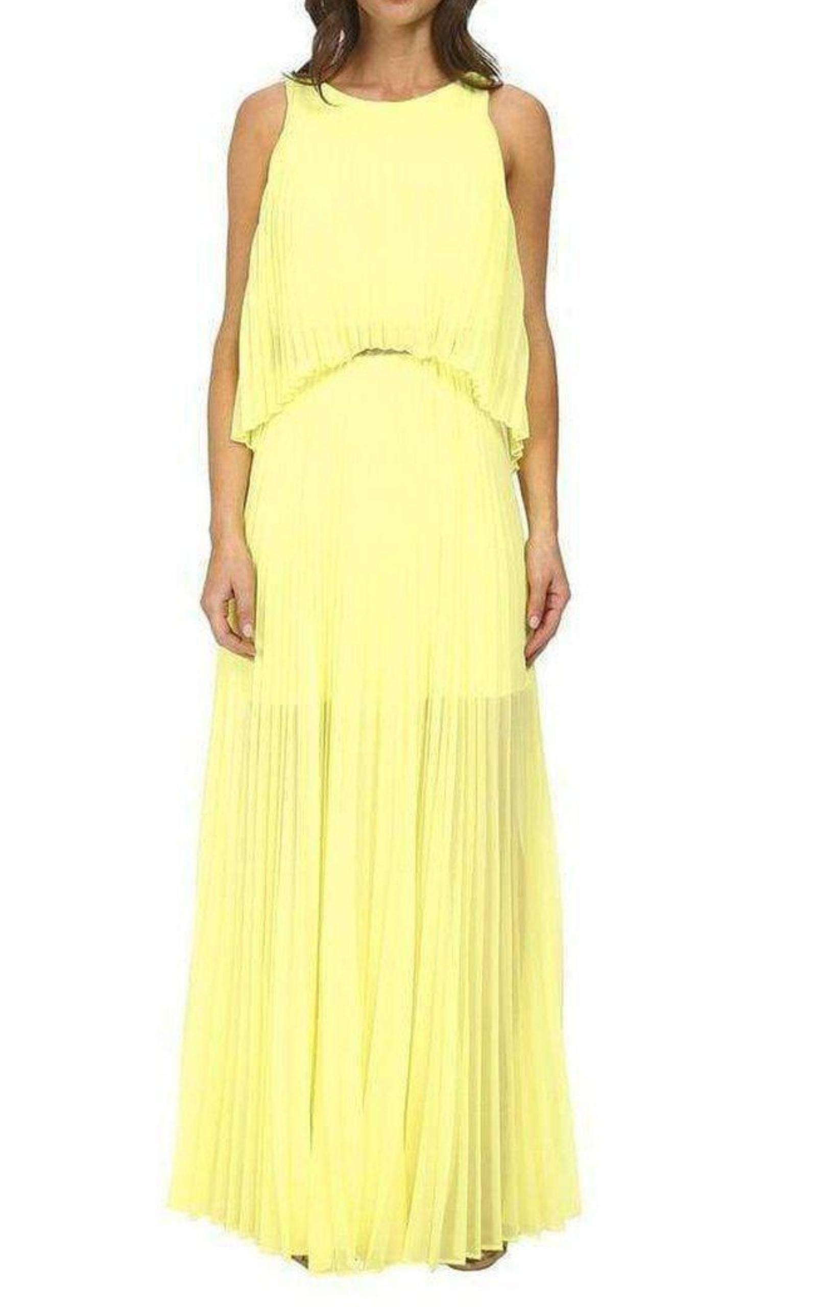 Shaina Citron Sleeveless Pleated Gown BCBGMAXAZRIA