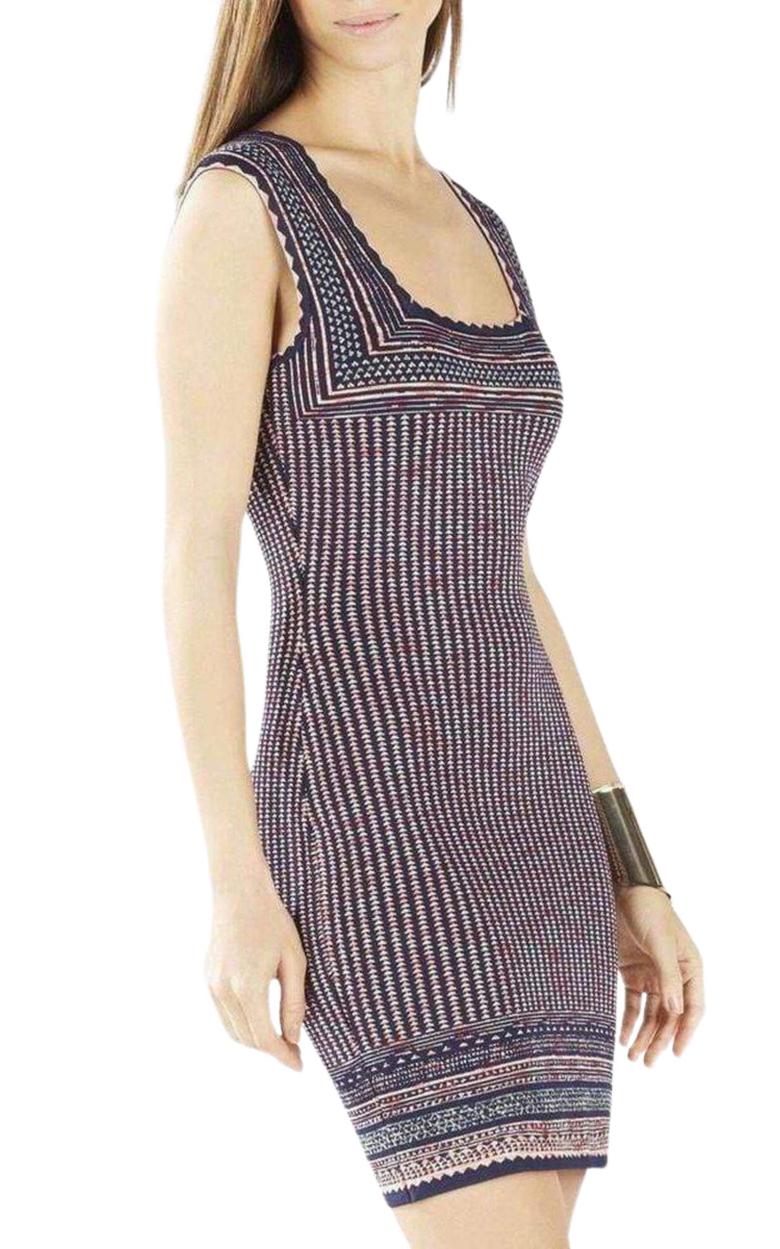 Sheina Jacquard Square Neck Dress BCBGMAXAZRIA