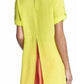 Silk Lemongrass Caterina Split Back Top BCBGMAXAZRIA