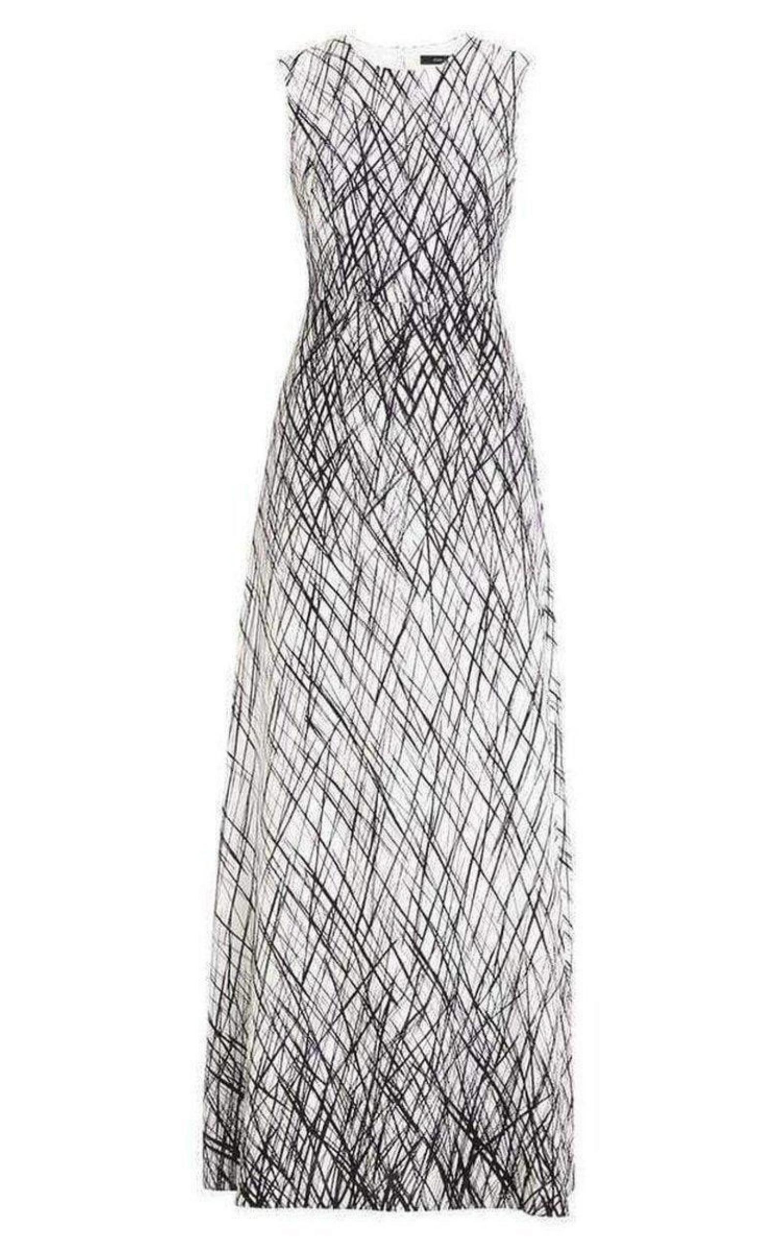 Sleeveless Printed Gown Dress BCBGMAXAZRIA