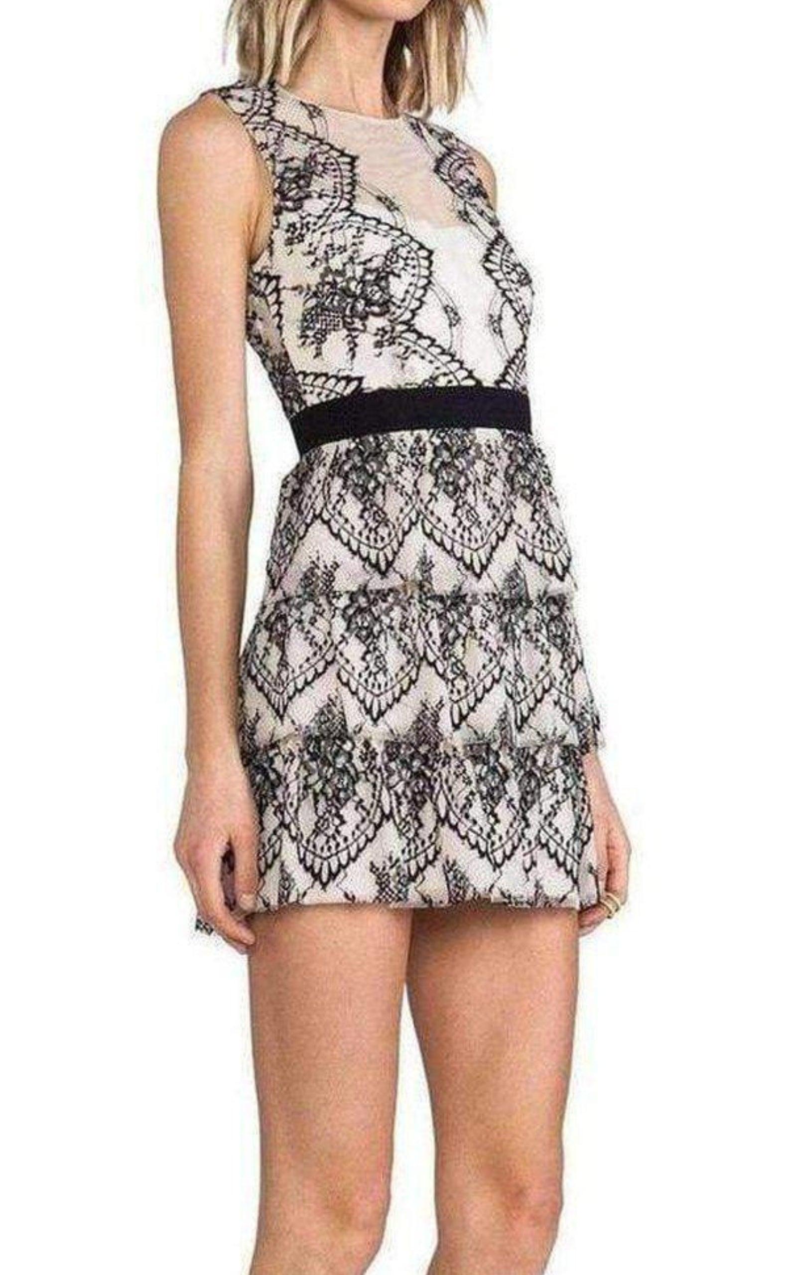 Sleeveless Scalloped Lace Dress BCBGMAXAZRIA