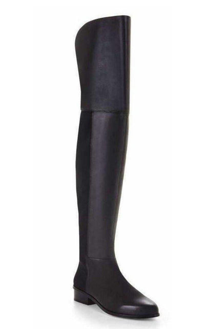 Slink Over the Knee Black Leather Boots BCBGMAXAZRIA