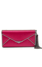 Slone Tassel-Detail Clutch BCBGMAXAZRIA