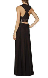 Stacy Plunging V Neck Embellished Waist Gown BCBGMAXAZRIA