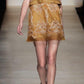 Strapless Yellow Lace Silk Dress BCBGMAXAZRIA