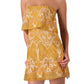 Strapless Yellow Lace Silk Dress BCBGMAXAZRIA