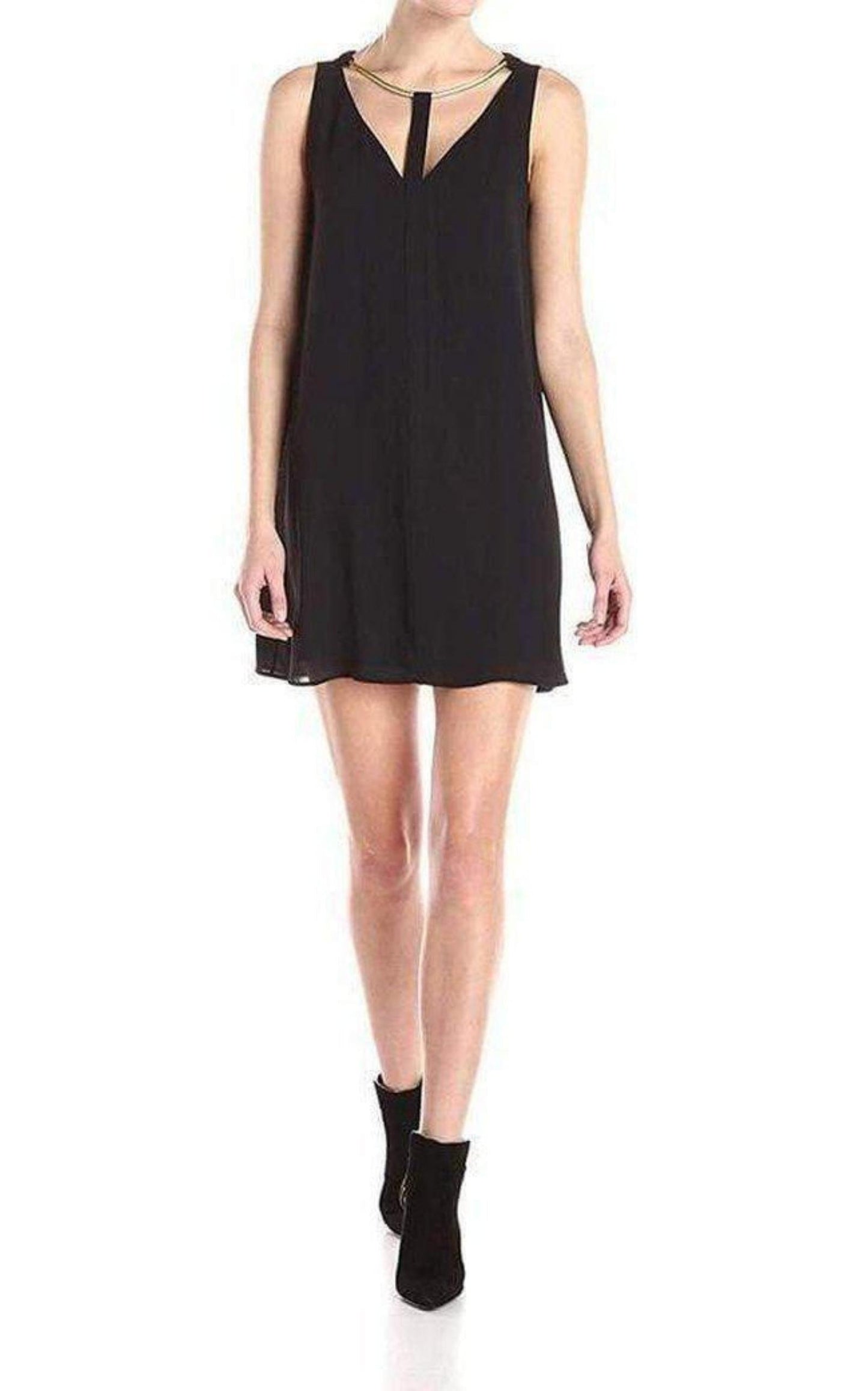 Viviene V-Neck with Rope Trim Dress BCBGMAXAZRIA