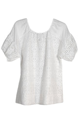 White Cotton Eyelet Top BCBGMAXAZRIA