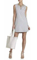 White Leather Tote Bag BCBGMAXAZRIA