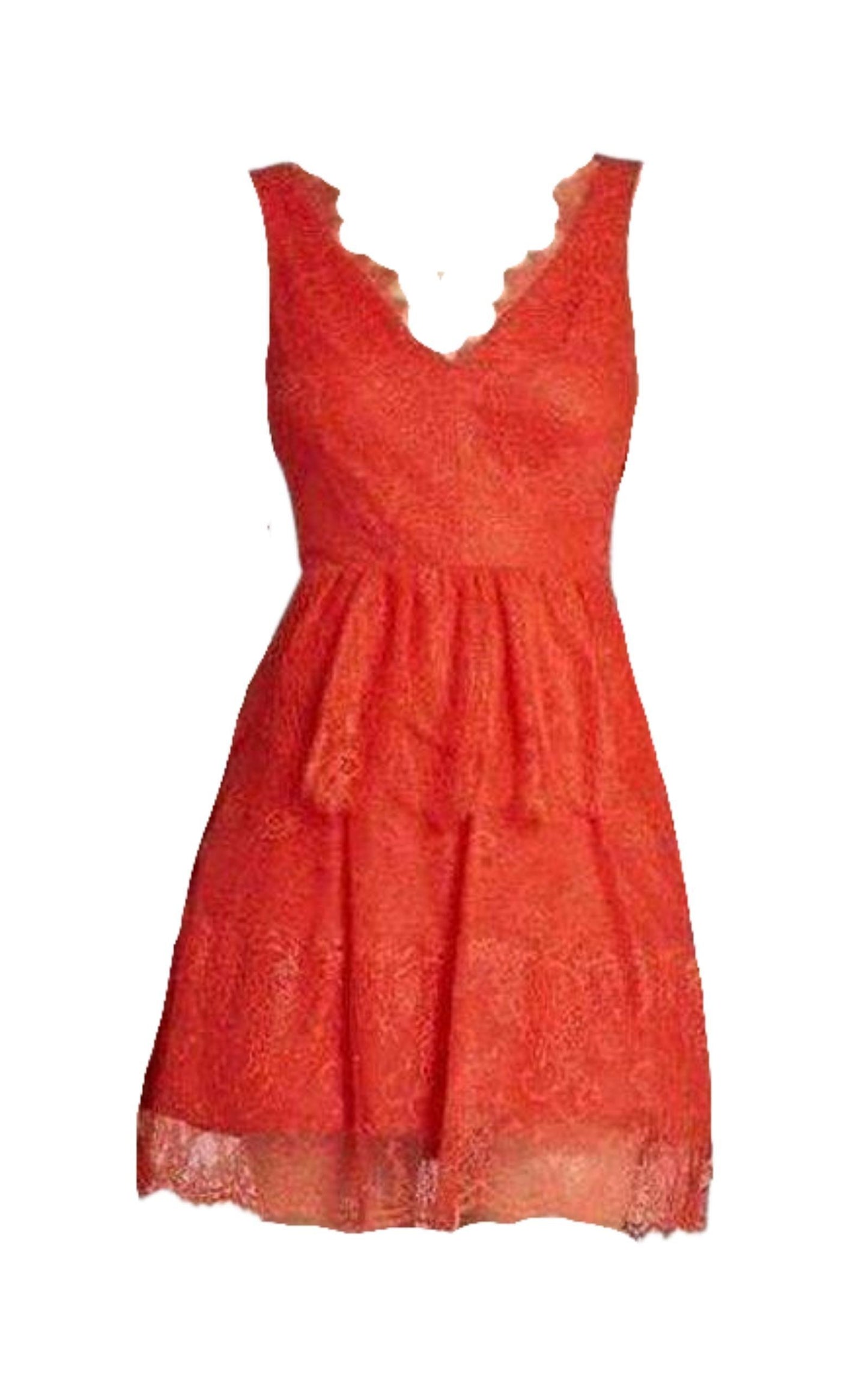 Willa Bright Poppy Lace Cocktail Dress BCBGMAXAZRIA