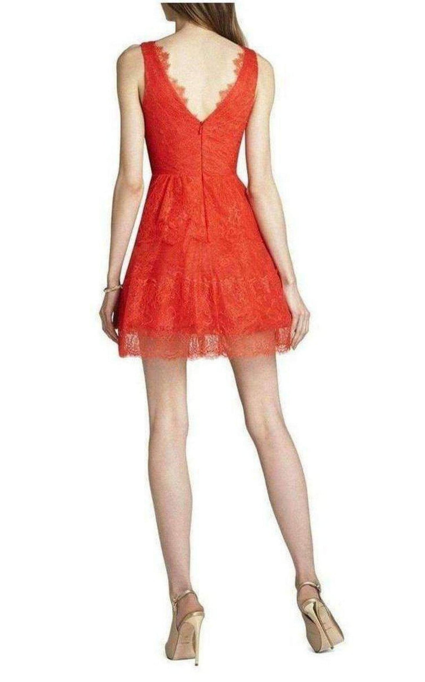 Willa Bright Poppy Lace Cocktail Dress BCBGMAXAZRIA