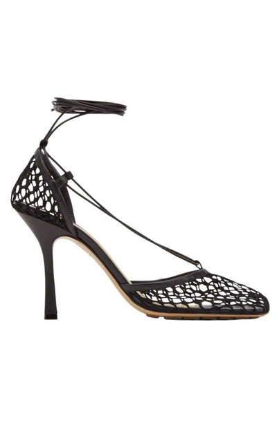 Fishnet Mesh Leather Sandal Bottega Veneta