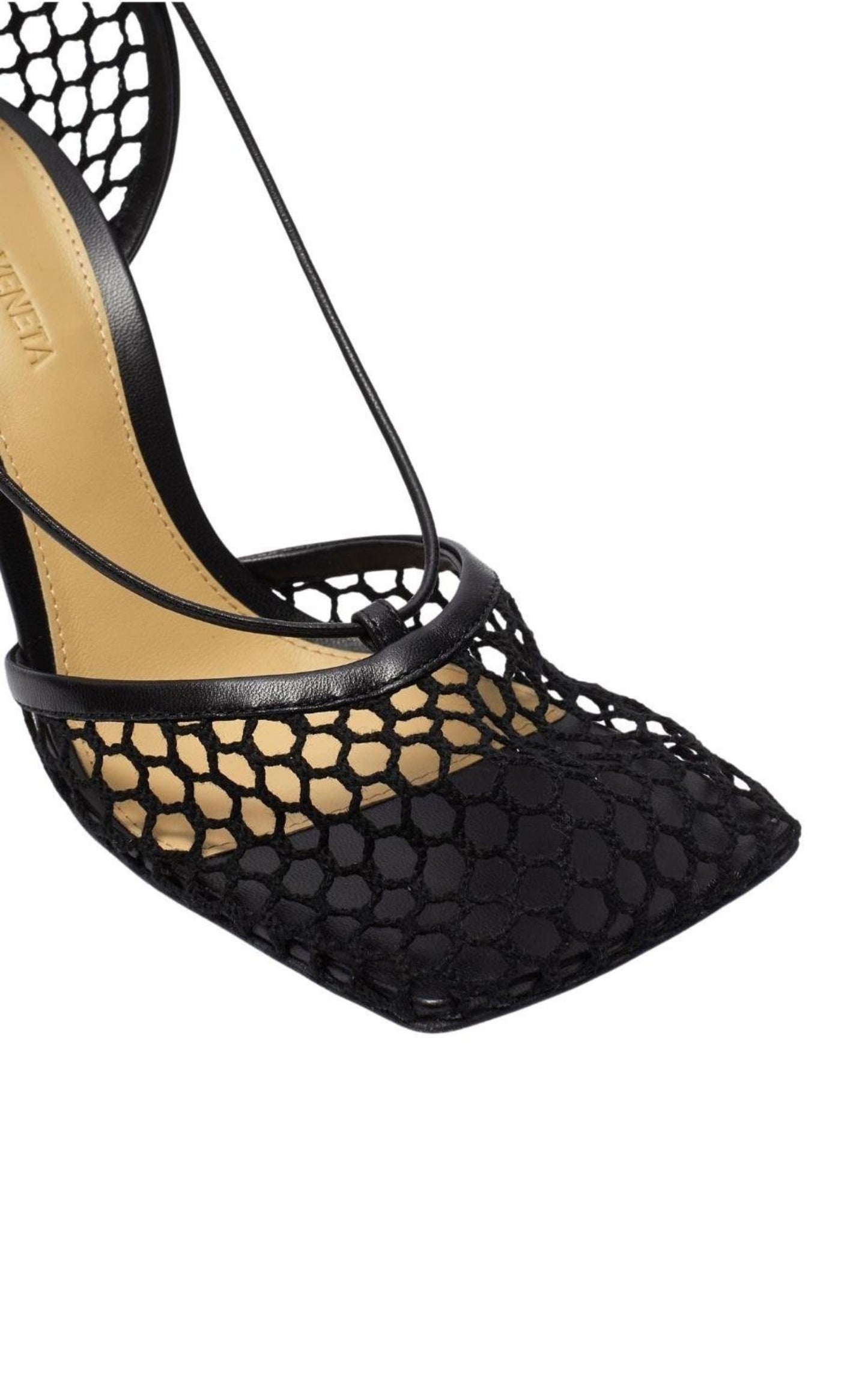 Fishnet Mesh Leather Sandal Bottega Veneta