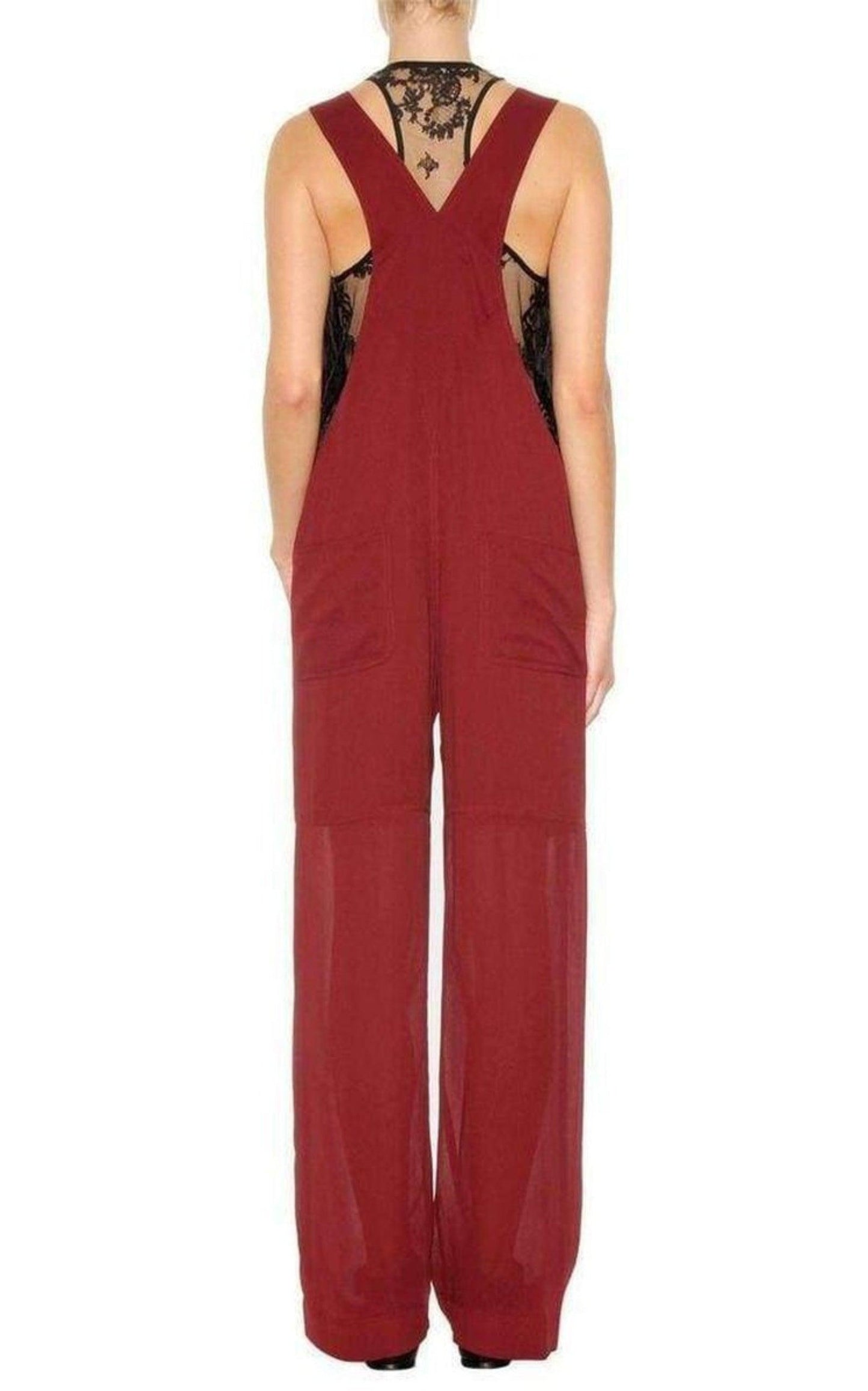 Burgundy Cheer Panel Jumpsuit Chloe