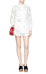 Guipure Embroidery Lace Shirt Coat Chloe