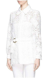 Guipure Embroidery Lace Shirt Coat Chloe