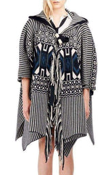 Intarsia Hooded Cape Poncho Chloe