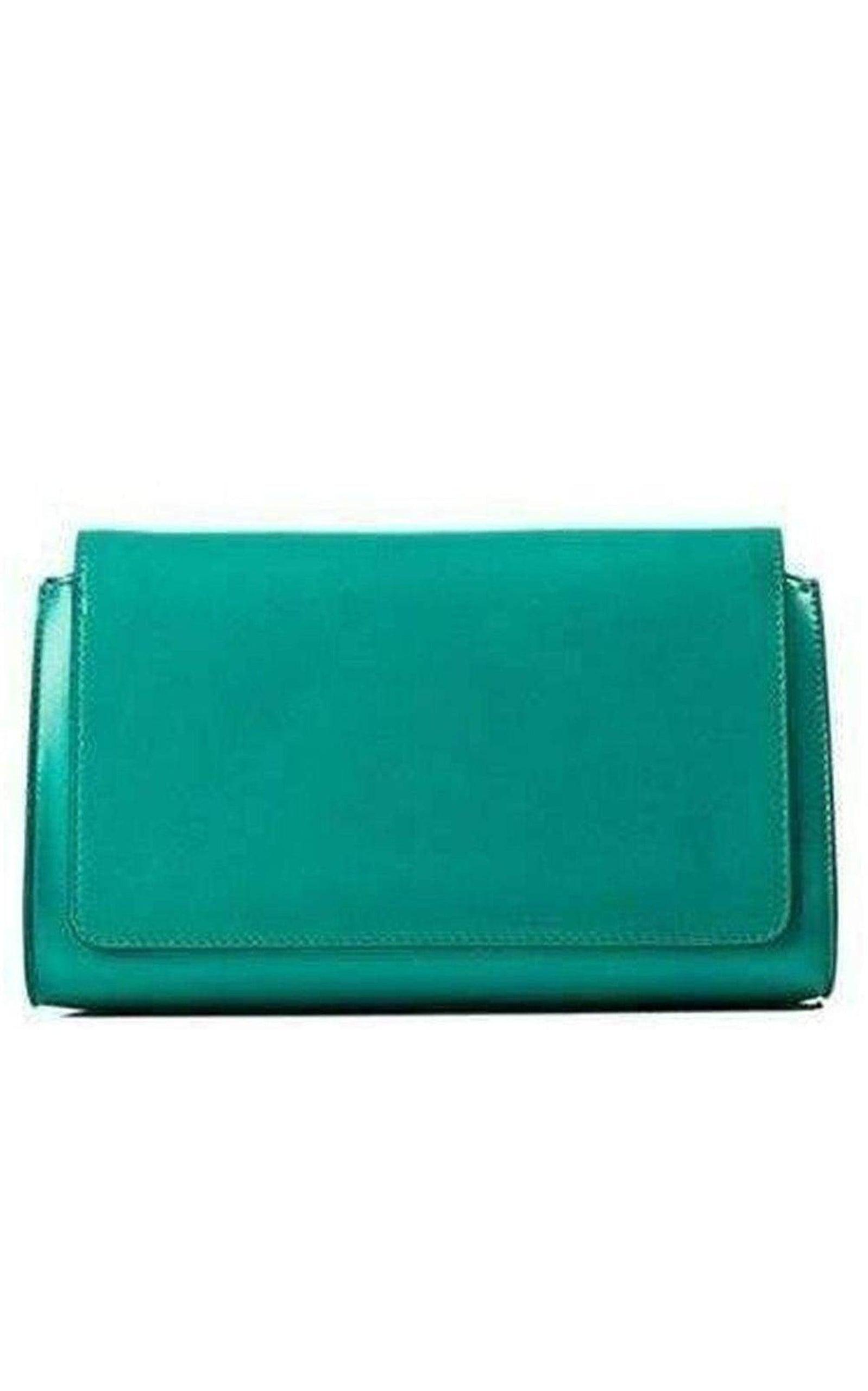 Jade Green Leather Clutch Chloe