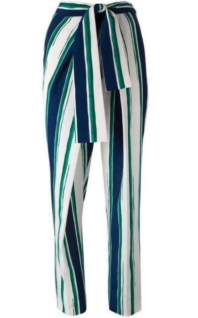 Striped Sarong Silk Trousers Chloe