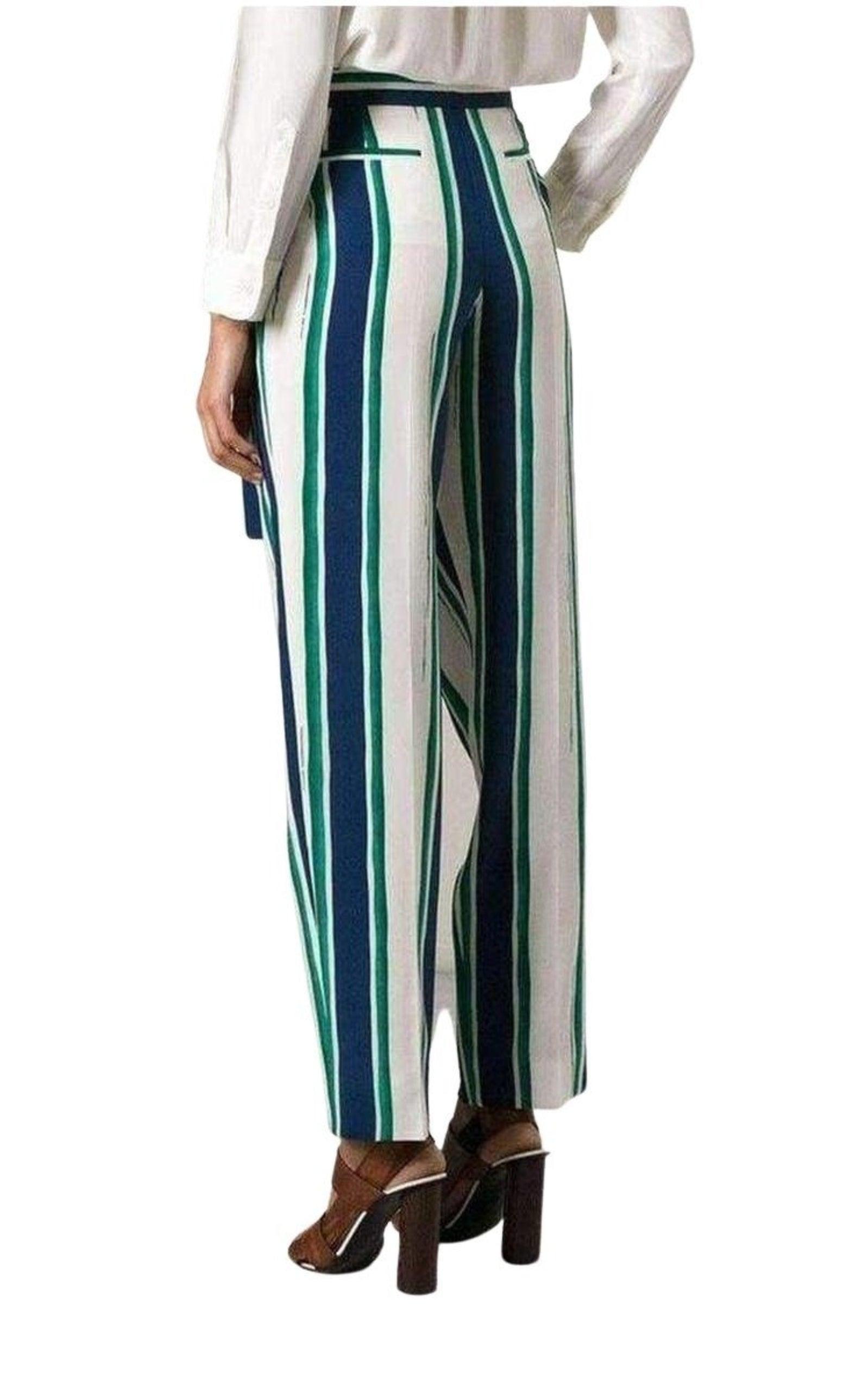 Striped Sarong Silk Trousers Chloe