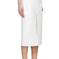 White Crepe Slit Knee Length Skirt Chloe