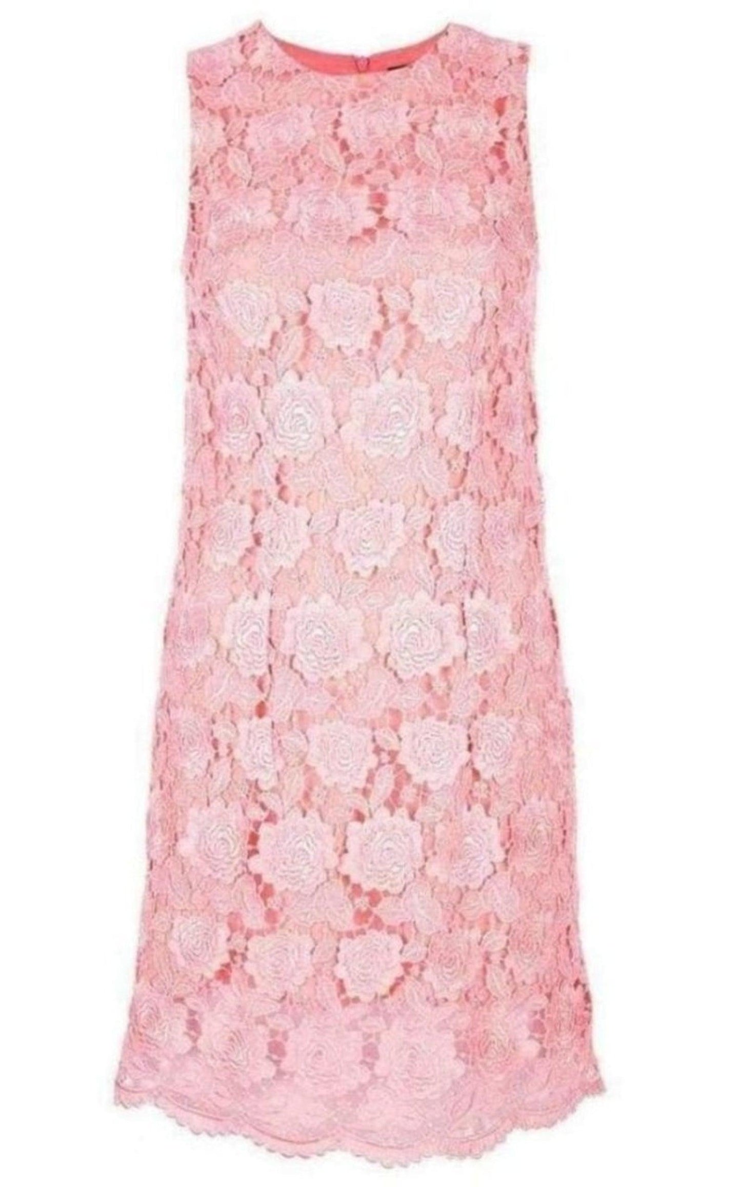 Coral Lace Overlay Dress Christopher Kane