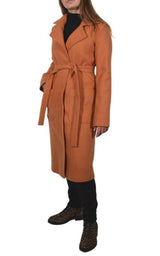 Belted Wool Blend Long Coat Cult Moda